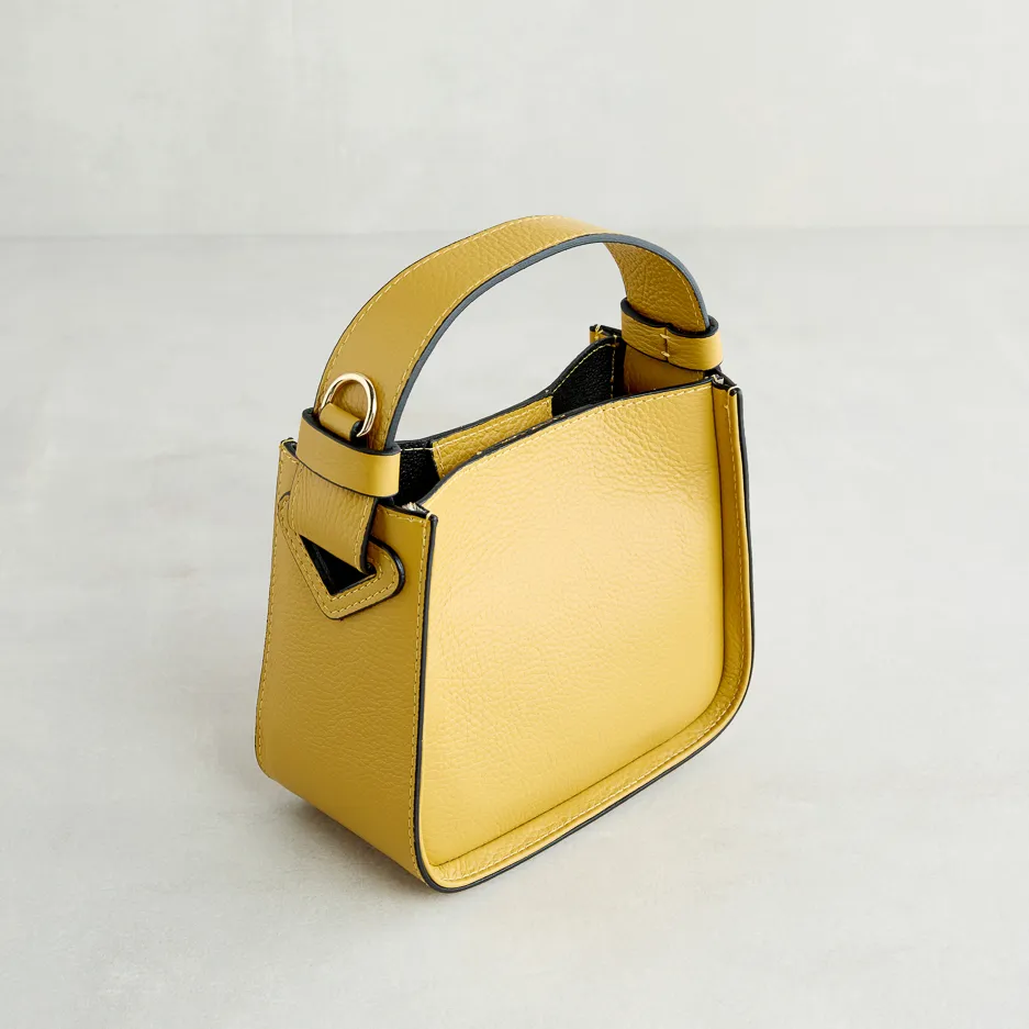 Yellow Leather V-Bag
