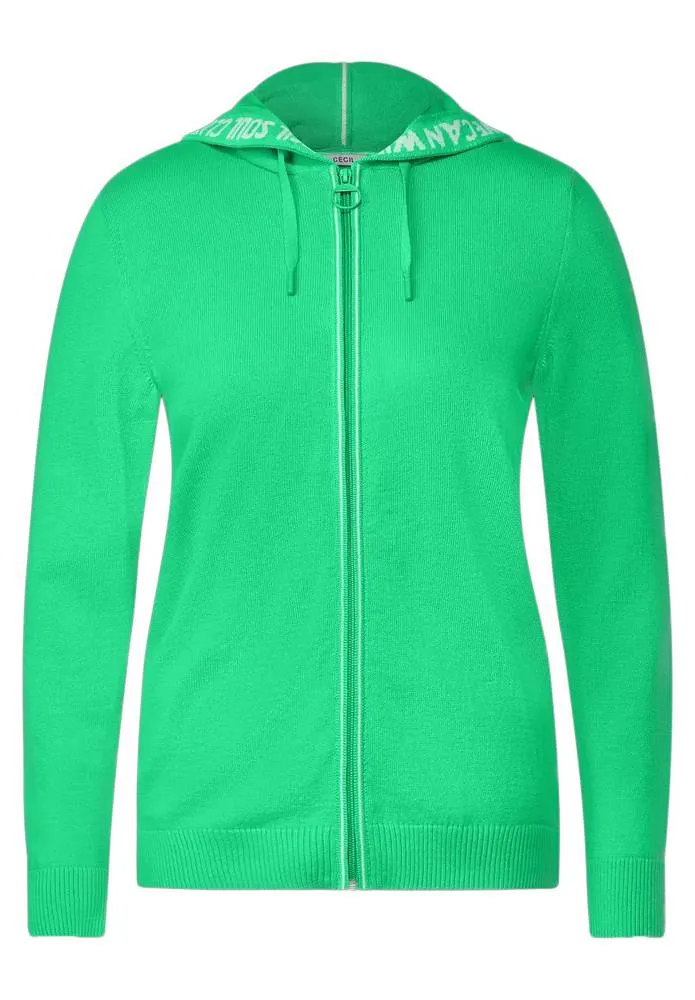 Zip-Up Hooded Cardigan