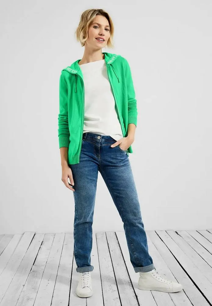 Zip-Up Hooded Cardigan